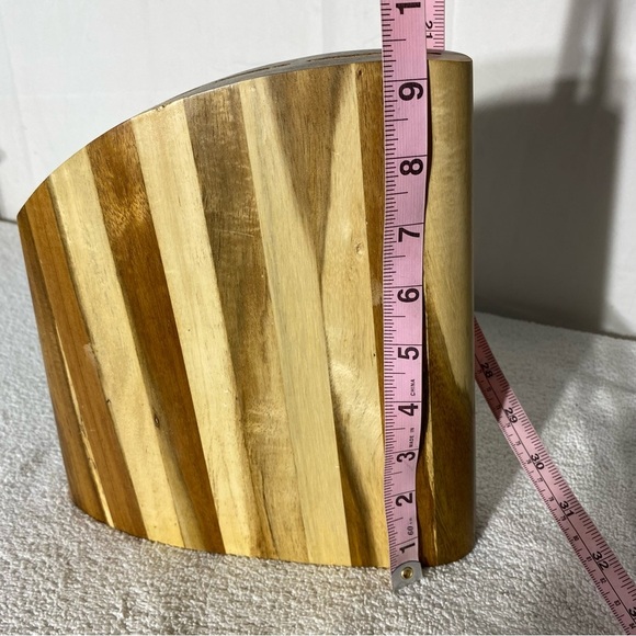 Vintage Two Tone Wood Knife Block - Picture 3 of 16